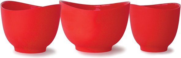iSi Basics FlexibleSilicone Mixing Bowls, Set of 3, 1 QT, 1.5 QT, 2 QT, Red N2