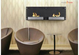 Moda Flame Faro Wall Mounted Bio Ethanol Ventless Fireplace N5