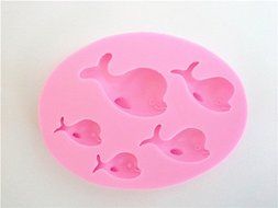 Wocuz W0363 5 Sizes of Dolphin Shape Candy Making Silicone Mold Cake Decoration Mould Fondant Chocolate Small... N2