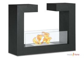 Moda Flame Beja Free Standing Ethanol Fireplace in Black