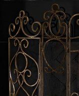 French Quarter Ornate Iron Scroll Fireplace Screen N5