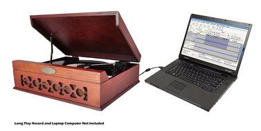 Pyle Home PVNTT6UMT Vintage Style Phonograph/Turntable with USB-To-PC Connection (Dark Maple) N4