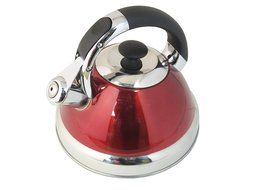 Native Spring 3-Quart Whistling Stainless Steel Tea Kettle Excellent for your Favorite Drink - Red N6