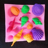 Sealike Cute Romantic Seashell Sea Shell Silicone Cake Fondant Mold Chocolate Mold with Stylus