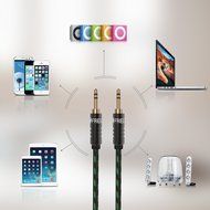 FRiEQ 3.5mm Male To Male Car and Home Stereo Cloth Jacketed Tangle-Free Auxiliary Audio Cable (4 Feet/1.2M) Fits... N2