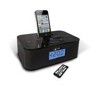 VT iPA-219 - 30-Pin iPhone/iPod Clock Radio Speaker Dock w/ Lightning to 30-Pin Adapter (Black), Remote, Auxiliary...