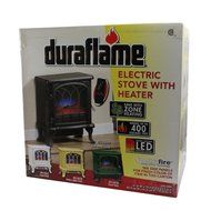 Duraflame 400 Sq Ft Electric Stove Fireplace Heater w/ Flame Effect | Gun Metal N7