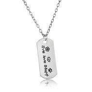 Dog Tag Pet Paws Hear Silver Plated Pendant Necklace Charm Gift New Jewelry Gift N3