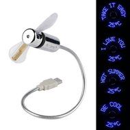 E-joy&reg; Mini USB Powered Flexible Gooseneck Fan LED Cooling Flashing USB Temperature Fan for PC Laptop Notebook... N67