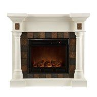 Holly &amp; Martin Weatherford Convertible Electric Fireplace-Ivory N4