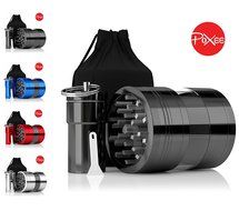 Weed, Herb and Tobacco Grinder - 4 Piece Aluminum Spice Crusher with Carrying Bag &amp; Container - 3.25&rdquo; - Blue -... N2