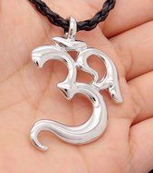 Hindu AUM Buddhism Ohm OM Pewter Pendant with 20" Free Necklace PP#284 N2