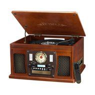 Victrola 7-in-1 Bluetooth Record Player with USB Recording, Oak