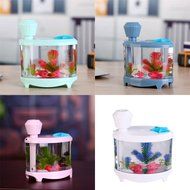 Aroma Air Diffuser Aromatherapy Machine USB Fish Tank Shape Humidifier GRN/BLU/PNK/WHT - White N6