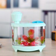 Aroma Air Diffuser Aromatherapy Machine USB Fish Tank Shape Humidifier GRN/BLU/PNK/WHT - White N7