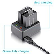 Neewer&reg; USB Dual Battery Charger with (2 Pack) 900mAh Replacement Battery for SJ4000/5000/6000/7000 of RioRand...