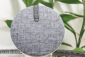 Bluetooth Speakers With Stand Sphere Design Fabric Material With Big Sound Unique Home and Office Decoration Grey N3