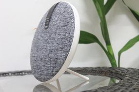 Bluetooth Speakers With Stand Sphere Design Fabric Material With Big Sound Unique Home and Office Decoration Grey N5