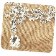 LING'S SHOP Charm Wedding Bridal Rhinestone Crystal Pendant Necklace Earring Plated Jewelry Set (Silver)