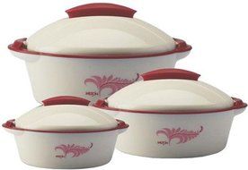 Milton Crisp Jr Deluxe Pack of 3 Casserole Set (500 Ml, 2000 Ml, 1200 Ml)