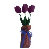 Rubility Charcoal Cloth Flowers DIY Handcraft Air Fresher 7-tulip Bamboo (Purple) N4