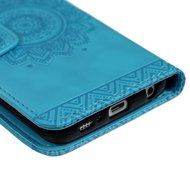 S6 Edge Case,Samsung Galaxy S6 Edge Case - Wallet Embossed Totem Flower Premuim PU Leather Snug Fit Soft TPU Inner... N6