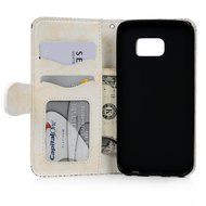 S6 Edge Case,Samsung Galaxy S6 Edge Case - Wallet Embossed Totem Flower Premuim PU Leather Snug Fit Soft TPU Inner... N8