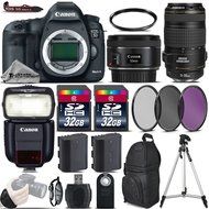 Canon EOS 5D Mark III DSLR Camera + 50mm 1.8 STM Lens + Canon 70-300mm IS USM Lens + Canon Speedlite 430EX III...