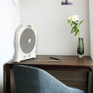 HAITRAL Rechargeable Table Fan SF-399A Turbo Force Air Circulator AC/DC Operated with Led Light