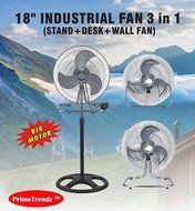 PrimeTrendz TM 18 Inch Industrial Grade High Velocity 3 in 1 Floor Stand Mount Oscillating Fan (Stand + Desk +... N2