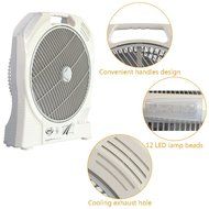 HAITRAL Rechargeable Table Fan SF-399A Turbo Force Air Circulator AC/DC Operated with Led Light N2