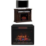 Complete Set Cannes Media Mantel in Espresso with 23" Infrared Spectrafire Plus Insert with Safer Plug