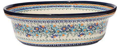 Polish Pottery Oval Casserole Dish From Zaklady Ceramiczne Boleslawiec #1158-du157 Unikat Pattern, Height: 7.6... N3
