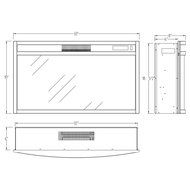 Moda Flame Elwood 33 Inch Curved Electric Fireplace Insert N3