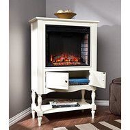 Providence Fireplace Tower in Antique White Finish N8