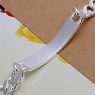 925 Sterling silver plated 10MM unisex women Men's charm Chain bracelet jewelry N3