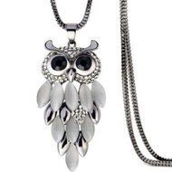 Long Sweater Chain Women Fashion Crystal Rhinestone Owl Pendant Necklace Gift N5