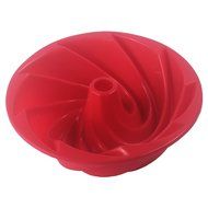 E_Global Red Large Spiral shape Bundt Cake Pan Bread Chocolate Bakeware Silicone Mold