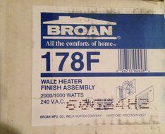 Broan 178F Wall Heater Project Pack, Multi-Watt 240/208V Fan-Forced - White
