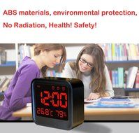 BonyTek Multifunctional Mute Digital Clock Thermometer Hygrometer with 3 Set Alarm Clocks, Brightness Auto-adjustable...