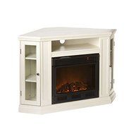 Convertible White Media Electric Fireplace Corner Or Flat Wall N2