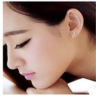 1 Pair Hot Women Lovely Butterfly Earrings Silver Plated Jewelry N3