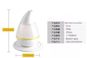 SEH- Air Humidifier.Essential Oil Diffuser,250ml USB Aroma Essential Oil Cool Mist Humidifier with Adjustable... N8