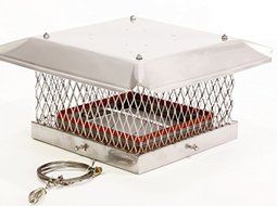 Rockford Chimney Supply Stainless Steel Premier Chimney Damper Cap with Mounting Bolts, 9x9 Inch