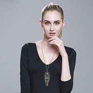 Retro Dream Catcher Turquoise Feather Charm Pendant Jewelry Long Chain Necklace N3