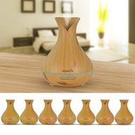 Easehold Aroma Essential Oil Diffuser Humidifier Air Purifiers 400ml Wood Grain with Cool Mist and Colorful LED... N3