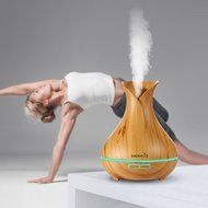 Easehold Aroma Essential Oil Diffuser Humidifier Air Purifiers 400ml Wood Grain with Cool Mist and Colorful LED... N4