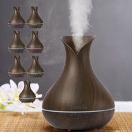 Easehold Aroma Essential Oil Diffuser Humidifier Air Purifiers 400ml Wood Grain with Cool Mist and Colorful LED... N5