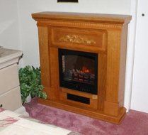 Quality Craft 38" Corner/Flat Electric Fireplace, Oak QCM650-38A-OAK