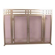 Layton Pewter Single-Panel Fireplace Screen Pewter Powder Coated Finish